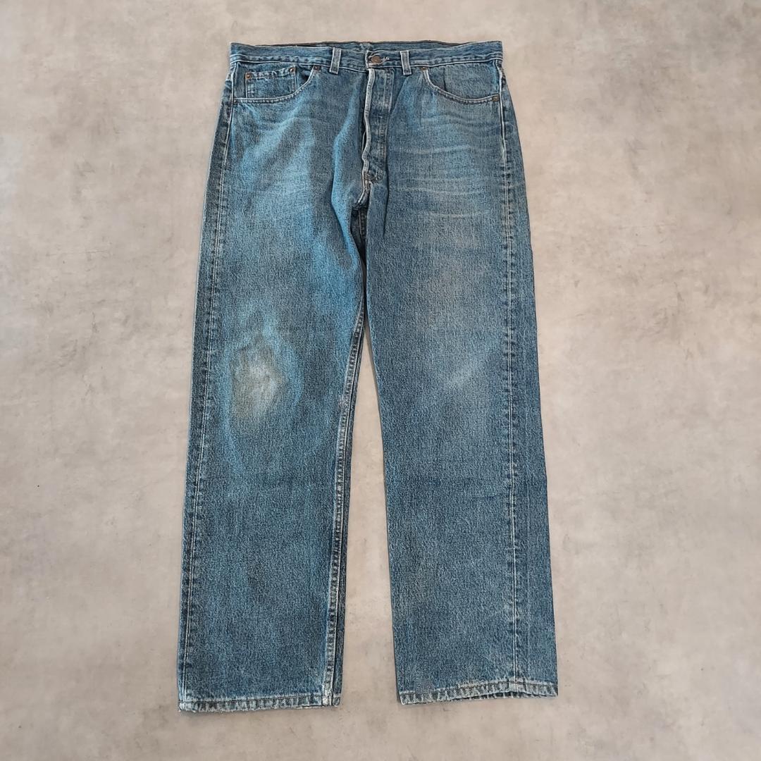 【中古】【古着】リーヴァイズジーンズ501 Levis W38 青 古着 90s USA ヒゲ 21241 ユーズド USED 中古 レトロ メンズ レディース 一点物 アメカジ 古着