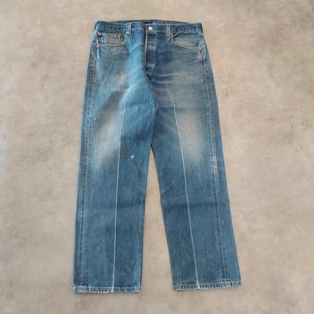 【中古】【古着】リーヴァイズジーンズ501 Levis W38 青 古着 90s USA ヒゲ 21242 ユーズド USED 中古 レトロ メンズ レディース 一点物 アメカジ 古着