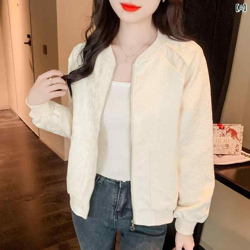 人となりの 弱められた 香 風の ベイスボールの 服の 烏兎の 厚地の外套の 成人女性の 2025 新型の 流行り物の ジャカードの 丸首の ジレーの 上衣の 成人女性の 厚地の外套