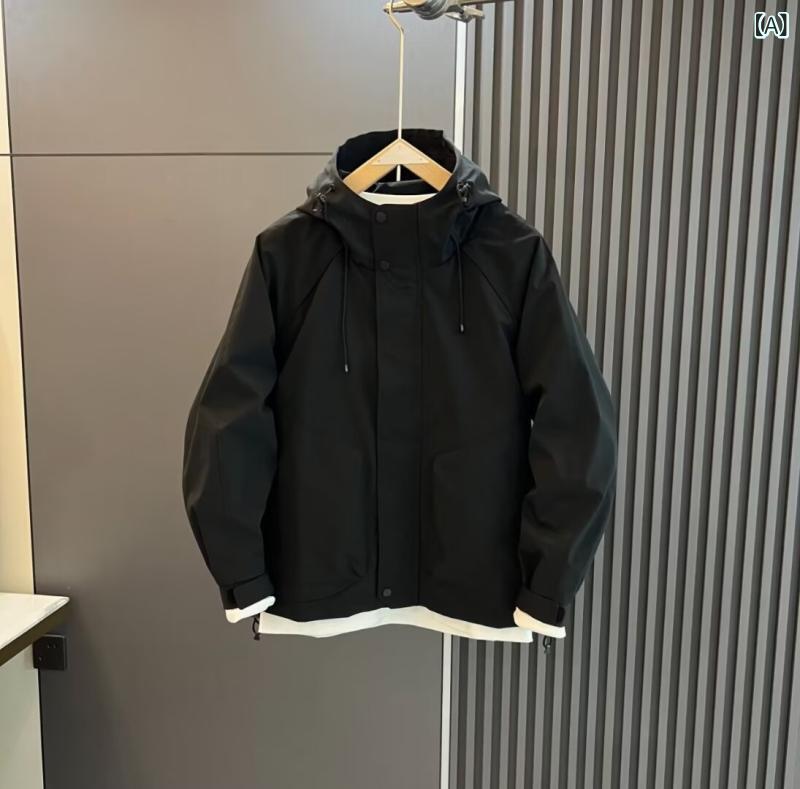 男性の 秋冬の 綿の ジャケットの 男性の 突撃 服の アメリカの ファッションの ブランドの純 色の 帽子の カジュアルな ゆったり した 工 服の コート