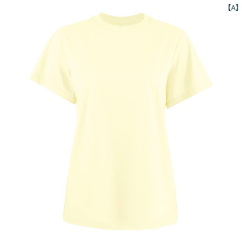 ヨガ 服の 女性 pima 綿の ゆったり した 丸首の 中に 純 色の 底の シャツの 純綿の t シャツの 運動の フィットネスの 半袖の 上着を 掛けます。