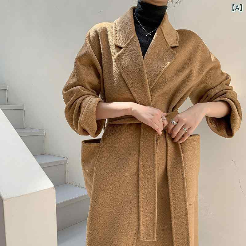 実は 紫色の ヘボン 風の 毛を たたいて います。 コートの 女性 2024の 中の 長 さの 秋冬の 気質は 水の 波紋の ラシャの コートを 厚く します。
