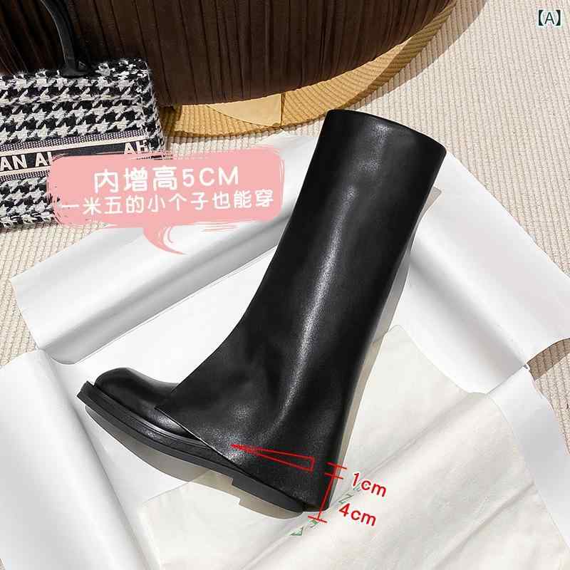小 衆 罰 駅の ズボンの 靴の 女性の 真皮の 厚い 底の 中で 高く なる ブーツは やせて いる 高 筒の 騎士の 長靴の 大きい サイズの 4142を 現します。 6,175円