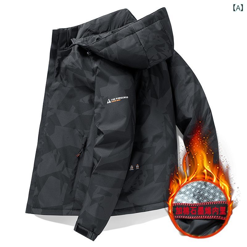 綿の 服の 男性の 厚い ジャケットの 男性の 保温の 帽子の 2025 冬の 新型の 突撃 服の 男性の グラフェンの 綿服の コート