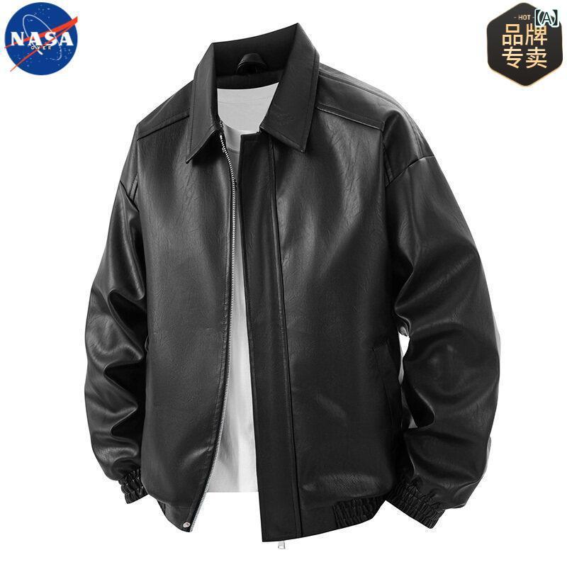 NASA ブランド 連名 潮 牌 アメリカレトロ PU 皮 衣 コート 男女 春秋 襟 男性 ごろつき かっこいい ジャケット