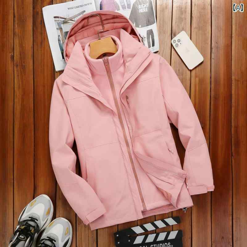 突撃 服 三 合 一 男女 モデル 秋冬 コートは内 胆 戸外 防風 二 点 セットの 工 装 印 ロゴを 取り外します