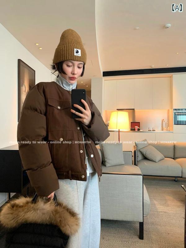 MONA 90 ホワイトダックダウン レトロシンプルショートデザインダウンジャケット お上さん 用 小っちゃいな 方 向け 2024 年 冬 新作