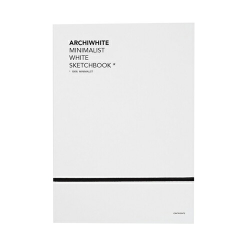 ＜ サンクポワン ＞ ホワイト・ノート＋グラファイト鉛筆セット  建築  アート  雑貨  知育  教育  遊び  学び  おうち時間   選べるラッピング  ギフト  CINQPOINTS  ARCHIWHITE - white minimalistic drawing 