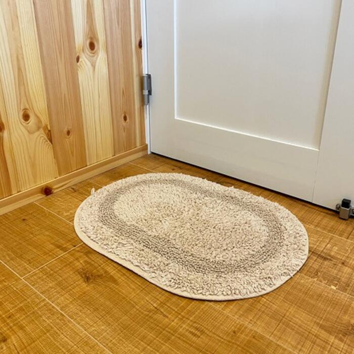 楽天市場 玄関マット 天然素材 楕円形 43 60 ホワイト ベージュ コットン 綿100 洗濯 洗える 風水 開運 室内 おしゃれ かわいい 白 北欧 インテリア ナチュラル 敷物 バスマットインド 風呂 綿１００ コットン100 母の日 Ietome