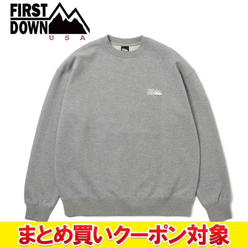【お買い物マラソン限定店内ポイント最大20倍(2026/4/14 20:00～)】 【まとめ買いクーポン対象(組み合わせ自由)】 クリアランス 【返品不可】 FIRST DOWN USA LOGO CREW SWEAT F972041-03 メンズ レディース