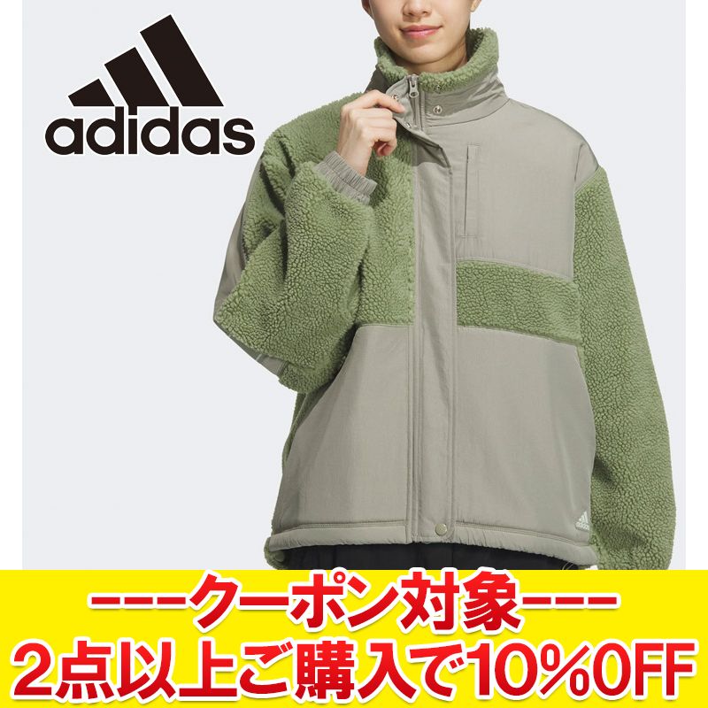 アディダス コーデュロイジャケット女性 S オリーブ ボア フリース アディダス adidas レディース フリースジャケット W WORD ボア