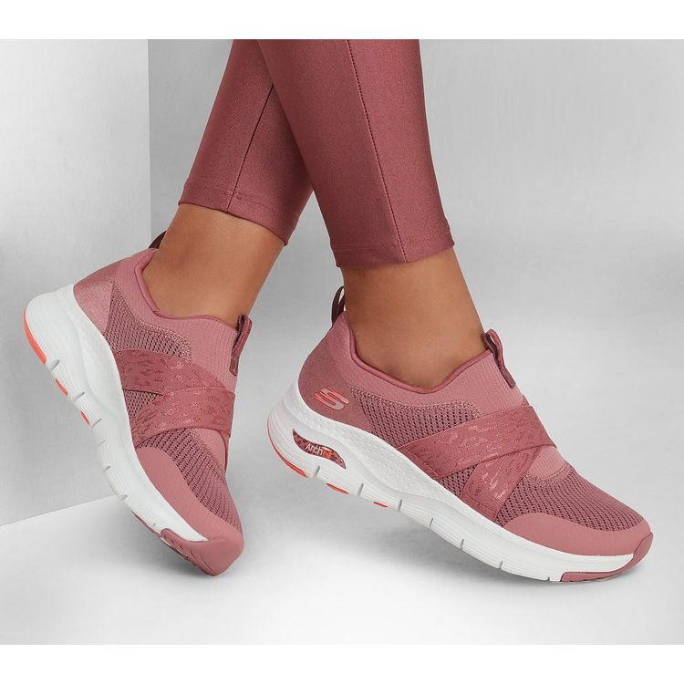 スケッチャーズ Arch Dkrs Fit Modern Rhythm おしゃれ スニーカー スリッポン ピンク レディースシューズ 女性 セール 登場から人気沸騰 Fit Modern
