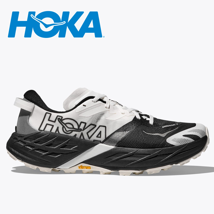 10%OFFクーポン対象 ホカ スピードゴート 7 SPEEDGOAT 7 HOKA 1171928-BWHT メンズシューズ 高いグリップ力と反発性でテクニカルな路面を克服 新しいSCFミッドソールによりエネルギーリターンが強化｜FZONEスポーツ
