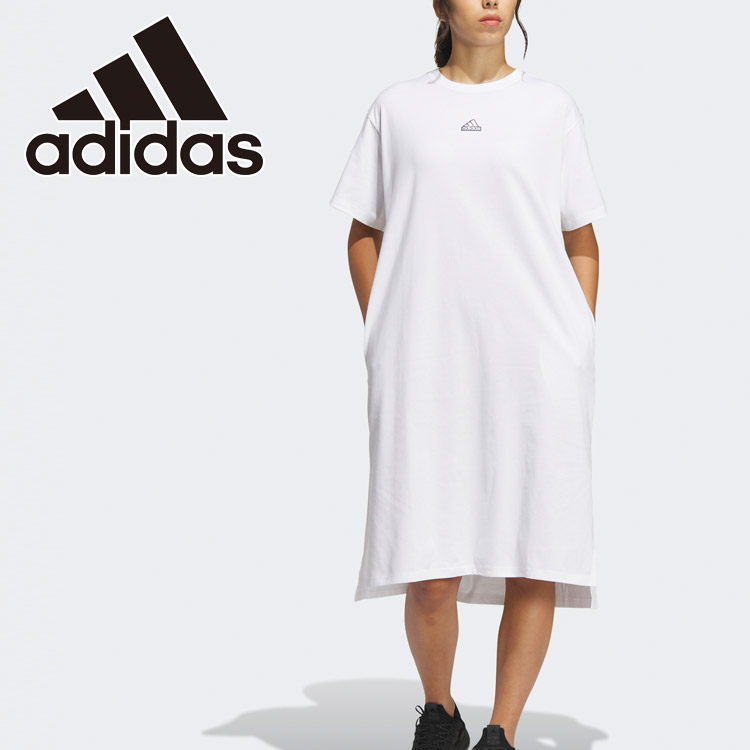 【adidas】ふんわりパフカラー ワンピース（ホワイト） セール】トレフォイル ワンピース / アディダスオリジナルス