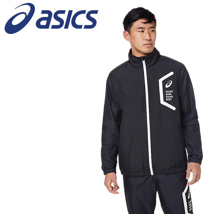 【全品ポイントアップ！マラソン限定店内最大20倍(4/10 1:59迄)】 お買い得スペシャルプライス アシックス 裏トリコットブレーカージャケット(スリム/リサイクル素材) 2031E061-001 メンズ