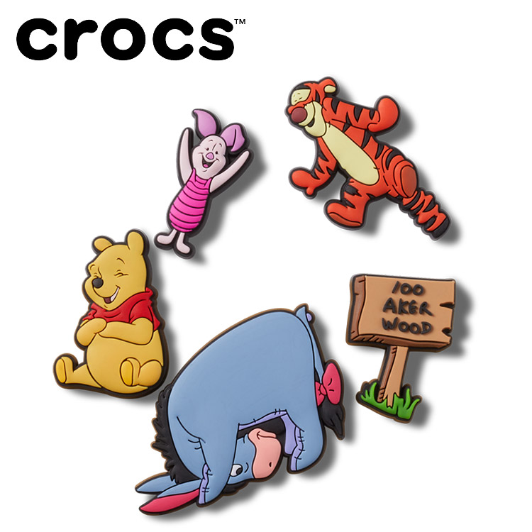 【期間限定ポイント最大20倍(2025/7/9 11:59迄)】 メール便送料無料 クロックス crocs ジビッツ Winnie The Pooh 5Pck くまのプーさん 5 パック 10011268画像