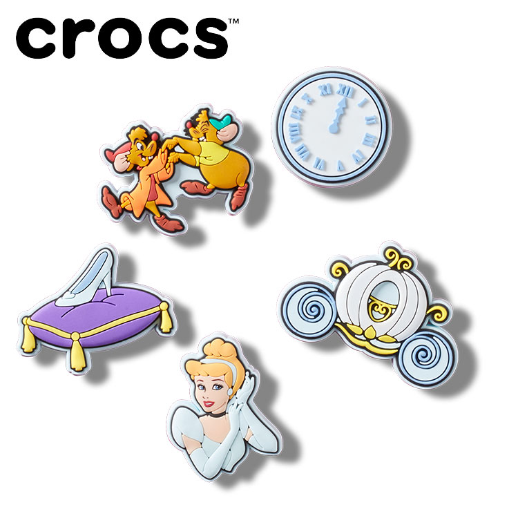 【いちばの日限定店内ポイント最大20倍(7/18 00:00〜23:59迄)】 メール便送料無料 クロックス crocs ジビッツ Cinderella 5Pck 10015228画像