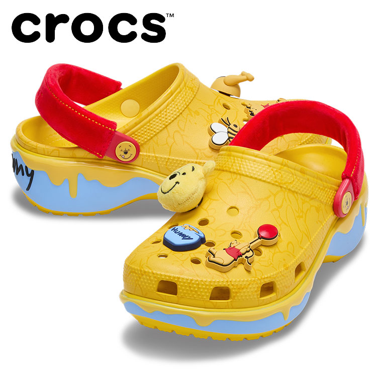 【大感謝限定店内ポイント最大20倍(12/26 1:59迄)】 お買い得スペシャルプライス クロックス crocs Winnie The Pooh Classic Platform Clog W 211092-90H レディース サンダル画像
