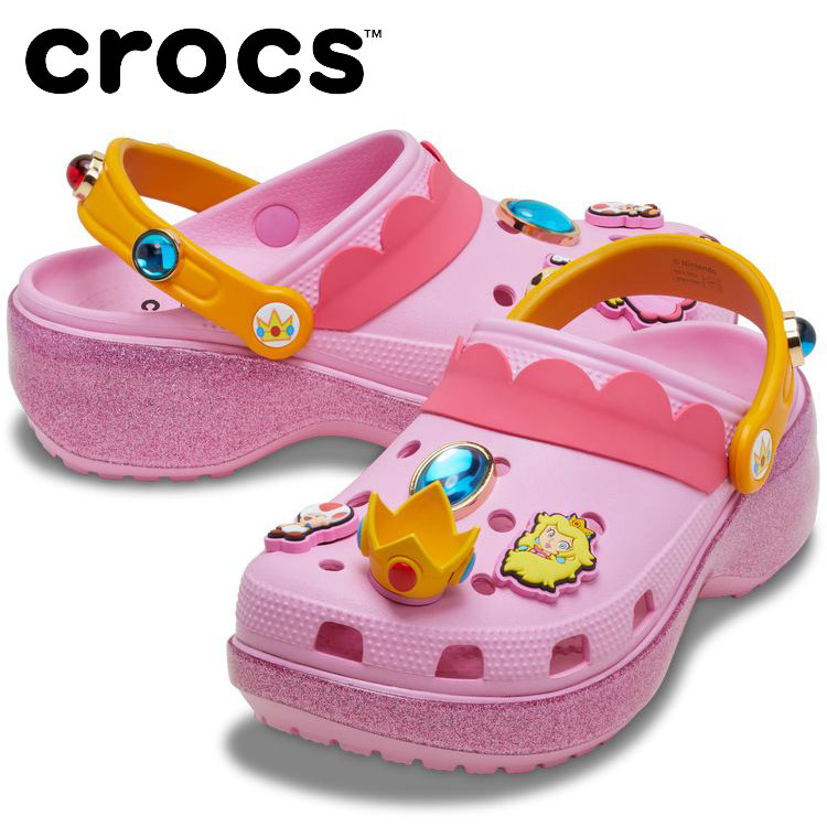 クロックス crocs プリンセス ピーチ クラシック プラットフォーム クロッグ Princess Peach Cls Pltfrm Clg 212137-90H レディース サンダル|FZONEスポーツ