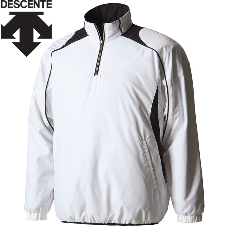 お買い得スペシャルプライス デサント DESCENTE 野球 長袖Jrプルオーバーコート ジャケット メンズ ジュニア JSTD-425B-WHT 6,875円