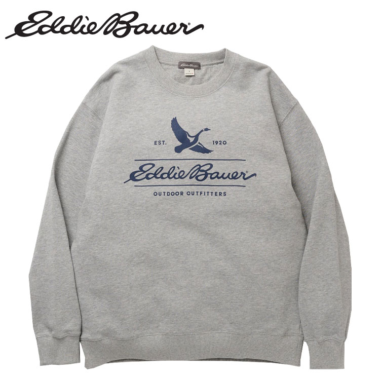 【3日間限定店内ポイント最大20倍(4/18 00:00～4/20 23:59迄)】Eddie Bauer エディーバウアー クラシックロゴプリント クルースウェット CLASSIC LOGO PRINT CREW E171055M-04 メンズ レディース