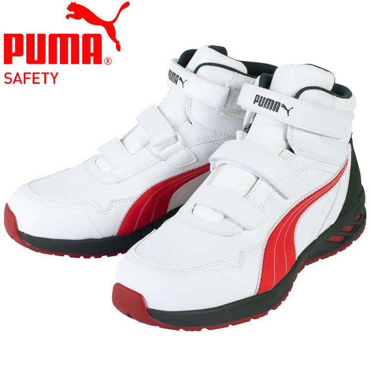お買い得スペシャルプライス プーマ RIDER 2.0 WHITE\u0026RED MID ライダー2.0 ホワイト＆レッド ミッド 63.356.0 ワーキングシューズ