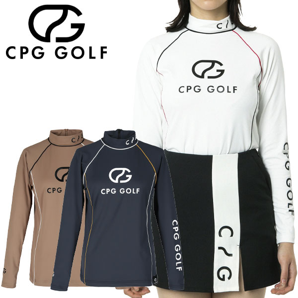 【3日間限定店内ポイント最大20倍(4/18 00:00～4/20 23:59迄)】CPG GOLF パイピングモックネックLS ロングスリーブ シャツ レディース ゴルフウェア 1109-24101
