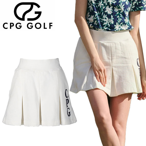CPG GOLF BIG PLEATS SKIRTS ビッグロゴタイプ 筋目スコート レディース 1105-25138 ゴルフお召しもの 2025青写真