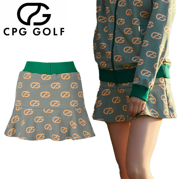 CPG GOLF DESIGN LOGO FLAIRED SKIRT 絵図面ロゴタイプ 太陽面爆発スコート レディース 1106-25128 ゴルフ御召しもの 2025ひな型