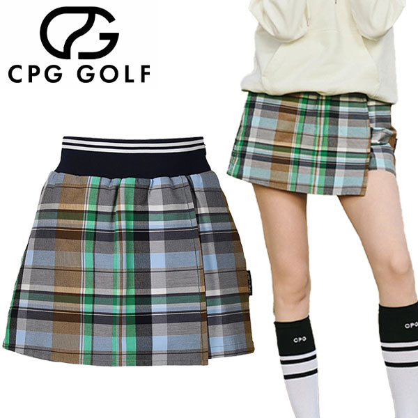 CPG GOLF WRAP PANTS CHECK 読み合わせる スカート レディース 1205-25119 ゴルフお召しもの 2025青写真