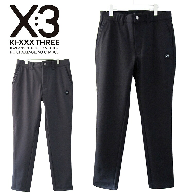 【3日間限定店内ポイント最大20倍(4/18 00:00～4/20 23:59迄)】KI-XXX THREE キックスリー 撥水ストレッチロングパンツ メンズ 2025秋冬 ゴルフウェア 25AWKM-25