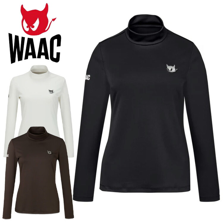 【いちばの日＆お買い物マラソン限定店内ポイント最大20倍(7/26 1:59迄)】 WAAC ワック ESSENTIAL モックネックシャツ レディース 2025秋冬 ゴルフウェア 072254062 日本正規品｜FZONEスポーツ