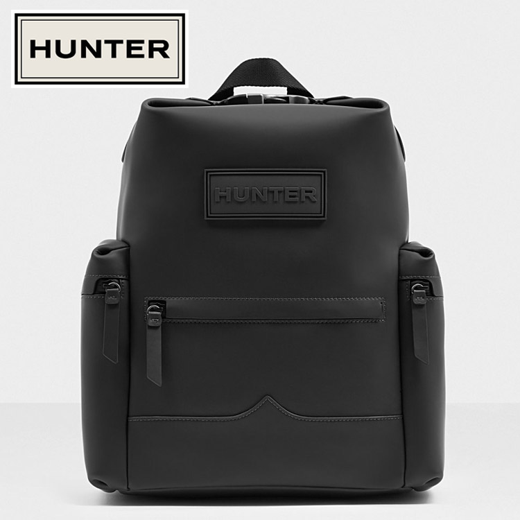 週末限定タイムセール ハンター HUNTER オリジナル ミディアム トップクリップ バックパック ラバーレザー UBB7019LRS-BLK メンズ レディース