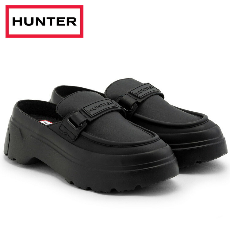 値下げ:HUNTER ブラック ローファーサンダル 楽天市場】ハンター ローファー（サンダル｜レディース靴）：靴