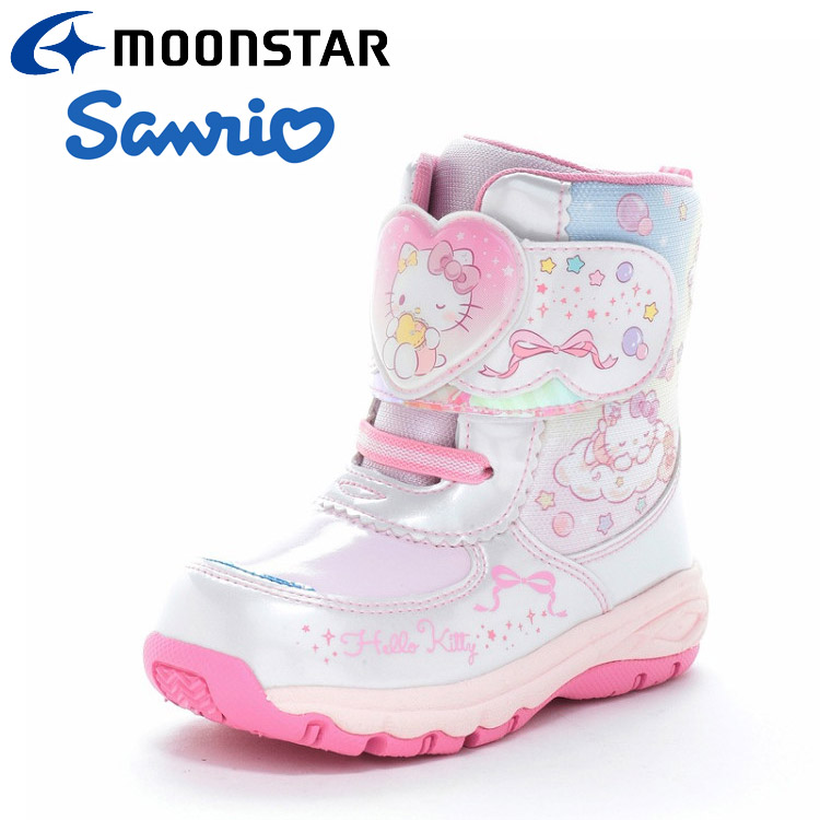 お買い得スペシャルプライス ムーンスター SA WC039E ホワイト 13511471 サンリオ ハローキティ 子供靴 キッズ ウィンターブーツ スノーブーツ