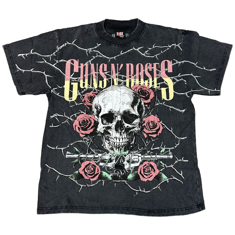 GIANT VINTAGE 巨大な生物 ヴィンテージ GUNS N ROSES SKULL ROSES 12160767 メンズ レディース プルオーバー