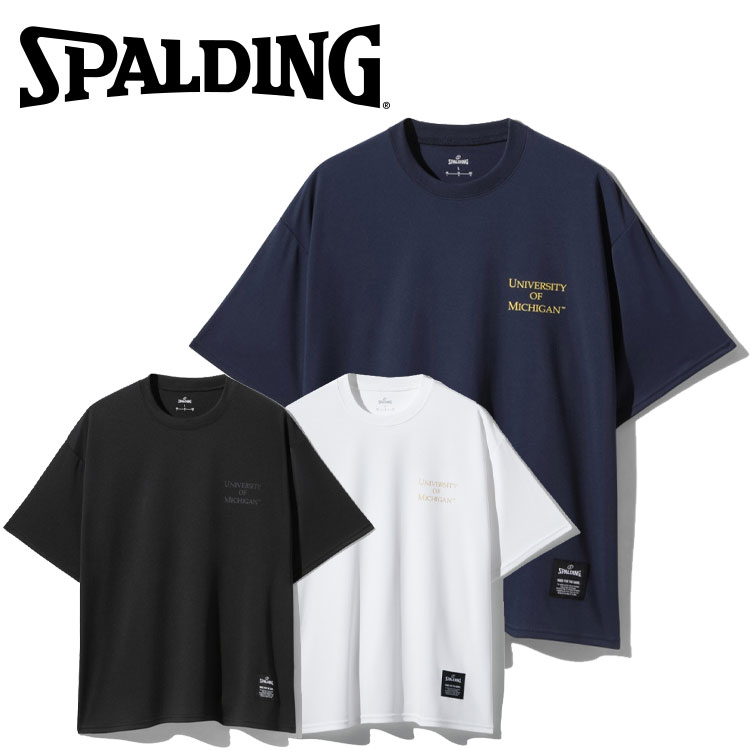 【3日間限定店内ポイント最大20倍(4/18 00:00～4/20 23:59迄)】メール便送料無料 スポルディング Tシャツ ミシガン M ロゴ バック SMT26028M