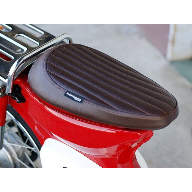 KEPSPEED カブ用 縦ライン カスタム シングルシート（ブラウン） cub-00017-BR ケップスピード シート関連パーツ スーパーカブ