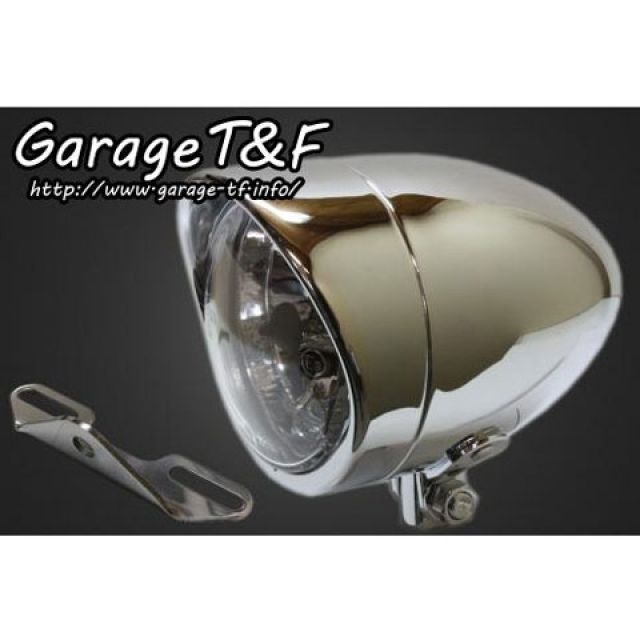 T&F 4インチプレーンライト（ロング）＆ライトステー（タイプB）キット ・DS1100HL25 ガレージT&F ヘッドライト・バルブ ドラッグスター1100クラシック｜パークアップ 店