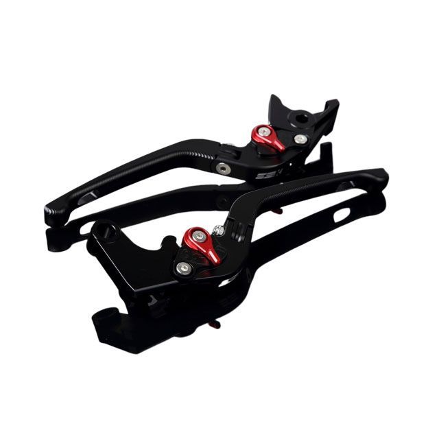 SPEEDRA アルミビレットアジャストレバーセット 3D可倒式（レバー本体：マットブラック） アジャスター マットレッド LVDM075BK-RD SPEEDRA レバー