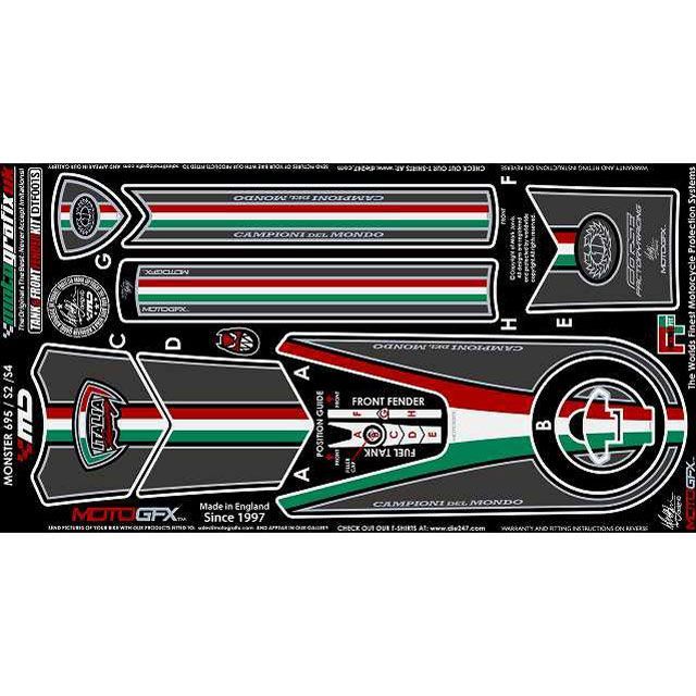 MOTOGRAFIX ボディパッド?タンク/フロントフェンダー タイプ DTF001S MT-DTF001S モトグラフィックス ドレスアップ・カバー｜パークアップ 店