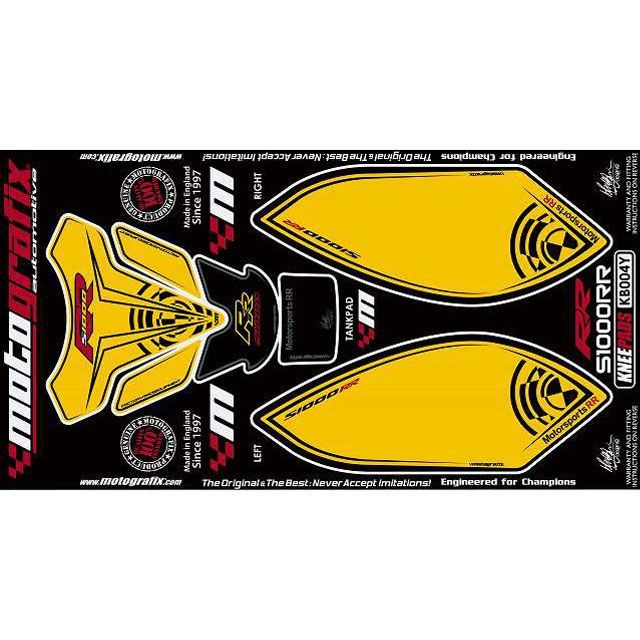 MOTOGRAFIX ボディパッド Knee＆Tankpad BMW タイプ KB004Y MT-KB004Y モトグラフィックス ドレスアップ・カバー S1000RR｜パークアップ 店