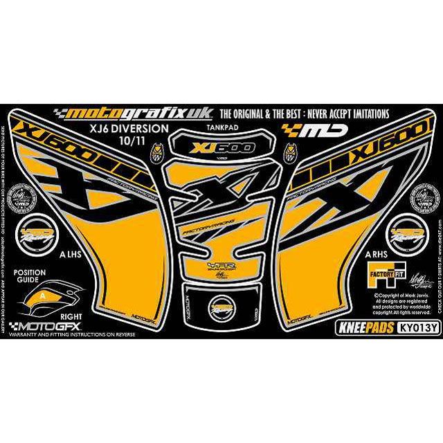 MOTOGRAFIX ボディパッド Knee＆Tankpad ヤマハ タイプ KY013Y MT-KY013Y モトグラフィックス ドレスアップ・カバー XJ6F/S Diversion｜パークアップ 店