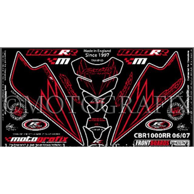 MOTOGRAFIX ボディパッド Front＆Tank Pad ホンダ タイプ NH007KR MT-NH007KR モトグラフィックス ドレスアップ・カバー CBR1000RR-6/RR-7｜パークアップ 店