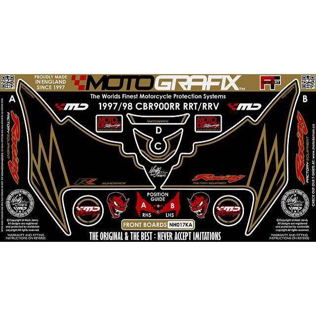 MOTOGRAFIX ボディパッド Front ホンダ タイプ NH017KA MT-NH017KA モトグラフィックス ドレスアップ・カバー CBR900RR RRT-RRV｜パークアップ 店