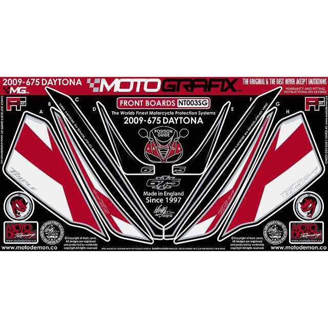 MOTOGRAFIX ボディパッド Front トライアンフ タイプ NT003SG MT-NT003SG モトグラフィックス ドレスアップ・カバー Daytona675｜パークアップ 店