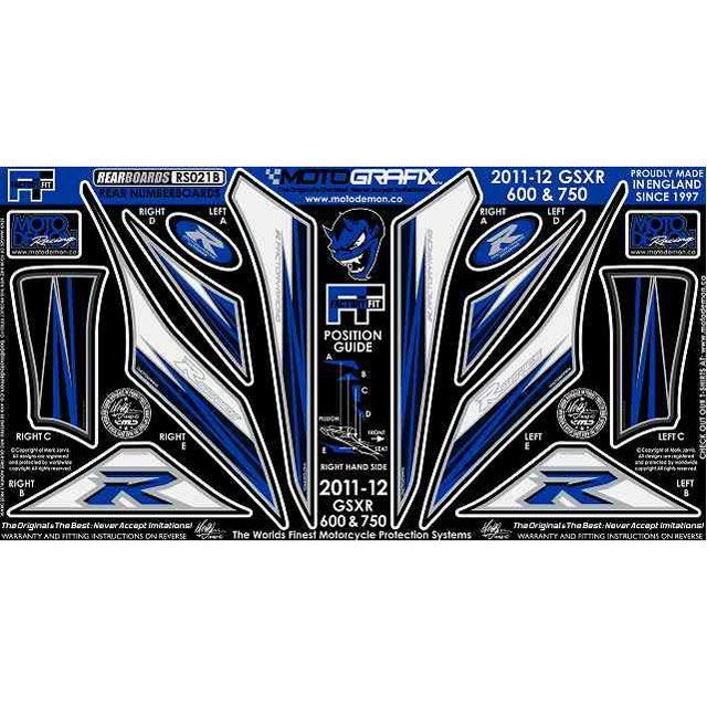 MOTOGRAFIX ボディパッド Rear スズキ タイプ RS021B MT-RS021B モトグラフィックス ドレスアップ・カバー GSX-R600/750｜パークアップ 店