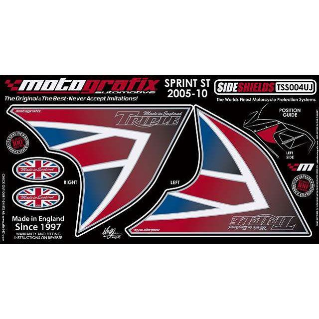 MOTOGRAFIX ボディパッド Side Shield（3D） トライアンフ タイプ TSS004UJ MT-TSS004UJ モトグラフィックス ドレスアップ・カバー Sprint ST｜パークアップ 店