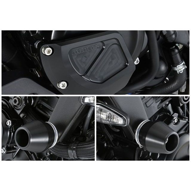 AGRAS レーシングスライダー 3点セット フレームφ60＋ジェネレーターB カラー ジュラコン/ブラック 342-302-010B アグラス スライダー類 GSX-S1000 KATANA｜パークアップ 店