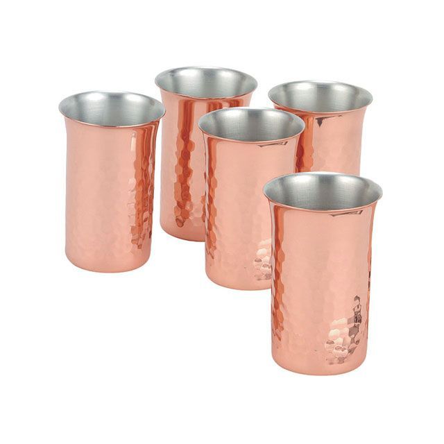 syokurakukoubou 純銅鎚目一口ビール5PCセット CNE928 食楽工房 日用品